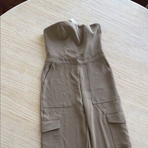 Aritzia Strapless Brown Jumpsuit